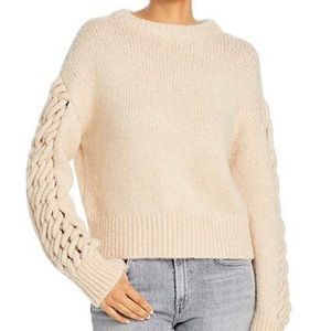 Rebecca Taylor Braided Sleeve Pullover
